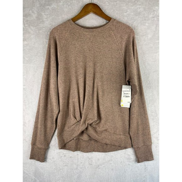 Nordstrom Sweaters - Nordstrom Zella Twist Sweatshirt Womens Medium Tan Gingersnap Stretch Pullover